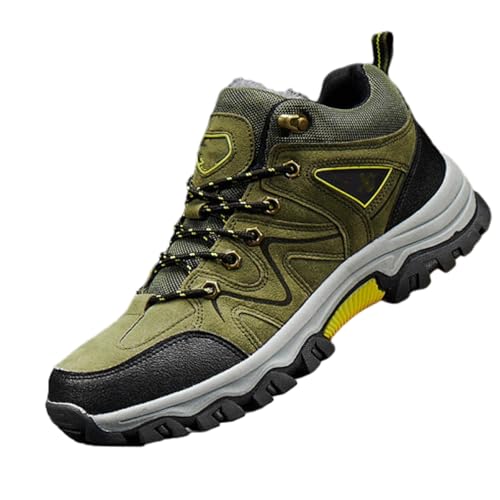 shenyoukong Leichtgewichtige, Atmungsaktive, Orthopädische Outdoor-Wanderschuhe Für Herren, Orthopädische Outdoor-Wanderschuhe Für Herren, wasserdichte, Leichte, Atmungsaktive (Green Plush,EU:44) von shenyoukong