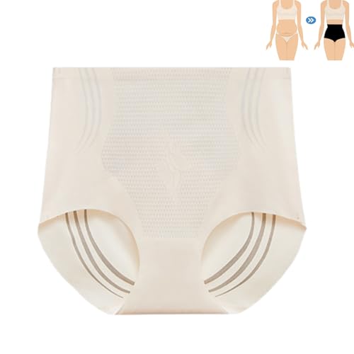 shenyoukong Nahtlose Damen-Höschen Mit Po-Lifting Und Bauchkontrolle, Shapewear-Höschen Mit Bauchkontrolle, Nahtlose Mieder-Höschen, Hoch Taillierte Slips Mit Bauchkontrolle (Beige,2XL) von shenyoukong