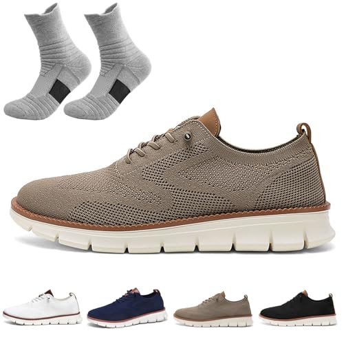 shenyoukong Schuhe Für Herren, Bequeme Orthopädische Herrenschuhe, Slipper Mit Fußgewölbeunterstützung, Oxfords Mit Schnürung, Leichte Freizeitschuhe, Bequeme Abendschuhe Für Herren (Braun,45) von shenyoukong