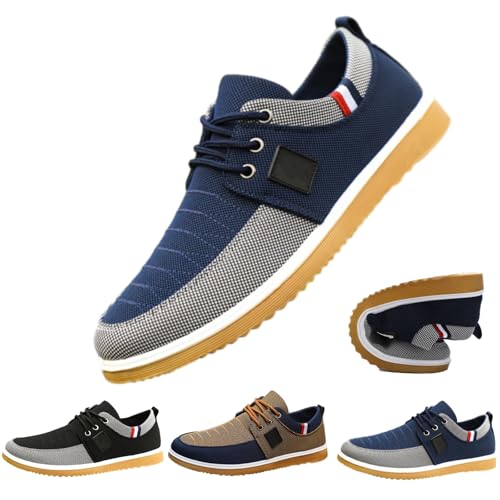 shenyoukong Walk – Italienische Wanderschuhe, Gaetano Orthopädische Schuhe, Orthopädische Bequeme Herren-Sneaker, Leichte Business-Oxfords Mit Schnürung (blau,EU:39) von shenyoukong