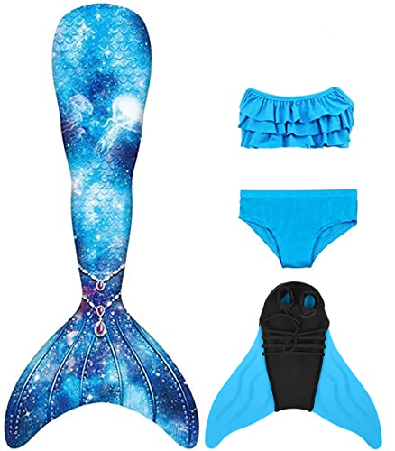 shepretty meerjungfrauenflosse mädchen Neuer Mermaid Tail Badeanzug für Erwachsene und Kinder,lanpuJCKA15+WJF46-120 von shepretty