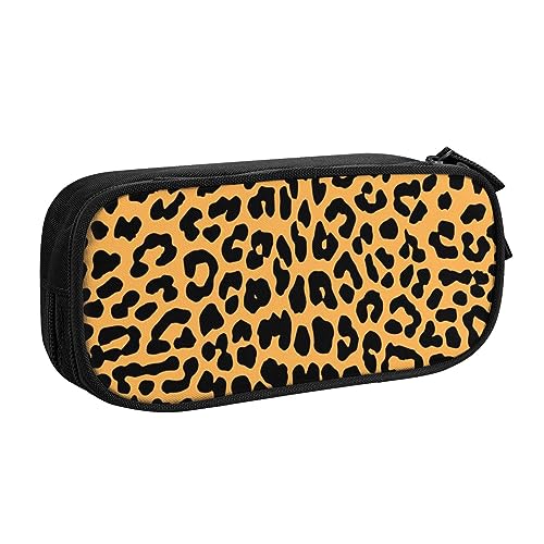 Federmäppchen mit Leopardenmuster, mit Reißverschluss, schwarz, große Kapazität, für Schule, Büro und Reisen, Schwarz , Einheitsgröße, Taschen-Organizer von shgwehh