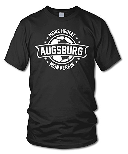 shirtloge - Augsburg - Meine Heimat, Mein Verein - Fan T-Shirt - Schwarz - Größe S von shirtloge