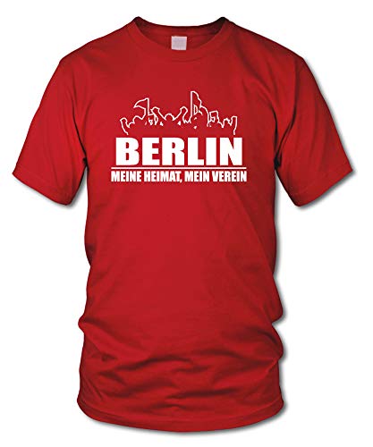 shirtloge - Berlin - Fanblock - Meine Heimat, Mein Verein - Fussball Fan T-Shirt - Rot - Größe XXL von shirtloge