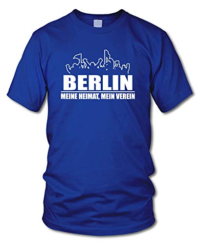 shirtloge - Berlin - Fanblock - Meine Heimat, Mein Verein - Fussball Fan T-Shirt - Royalblau - Größe M von shirtloge