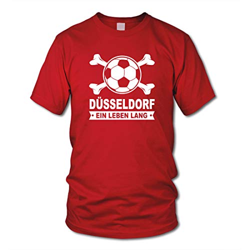 shirtloge - DÜSSELDORF - EIN Leben Lang - Fan T-Shirt - Rot - Größe M von shirtloge