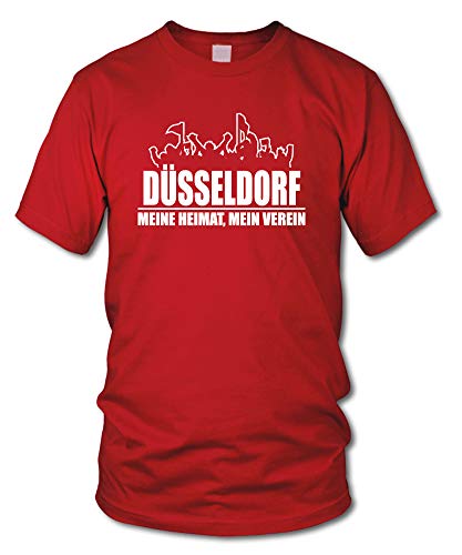 shirtloge - DÜSSELDORF - Fanblock - Meine Heimat, Mein Verein - Fussball Fan T-Shirt - Rot - Größe L von shirtloge