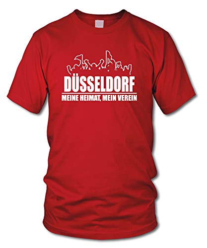 shirtloge - DÜSSELDORF - Fanblock - Meine Heimat, Mein Verein - Fussball Fan T-Shirt - Rot - Größe XXL von shirtloge