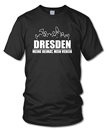 shirtloge - Dresden - Fanblock - Meine Heimat, Mein Verein - Fussball Fan T-Shirt - Schwarz - Größe L von shirtloge