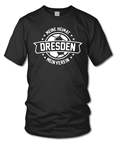shirtloge - Dresden - Meine Heimat, Mein Verein - Fan T-Shirt - Schwarz - Größe XL von shirtloge