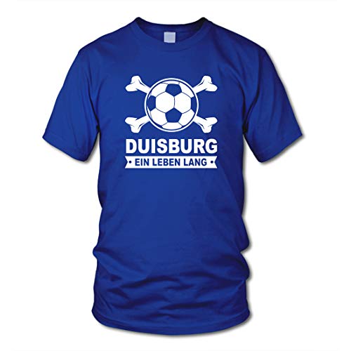 shirtloge - Duisburg - EIN Leben Lang - Fan T-Shirt - Royal - Größe M shirtloge - Duisburg - EIN Leben Lang - Fan T-Shirt - Royal - Größe M von shirtloge