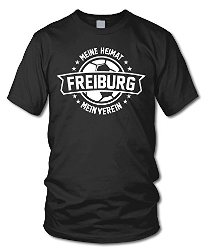 shirtloge - Freiburg - Meine Heimat, Mein Verein - Fan T-Shirt - Schwarz - Größe XL von shirtloge