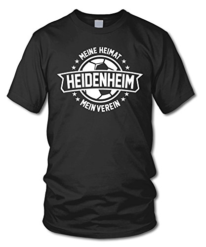 shirtloge - HEIDENHEIM - Meine Heimat, Mein Verein - Fan T-Shirt - Schwarz - Größe XL von shirtloge