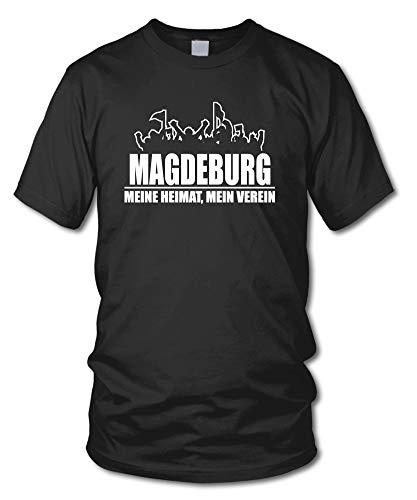 shirtloge - MAGDEBURG - Fanblock - Meine Heimat, Mein Verein - Fussball Fan T-Shirt - Schwarz - Größe M von shirtloge