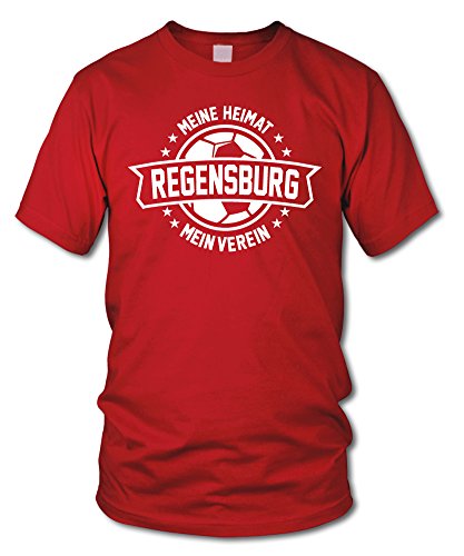 shirtloge - Regensburg - Meine Heimat, Mein Verein - Fan T-Shirt - Rot - Größe XL von shirtloge