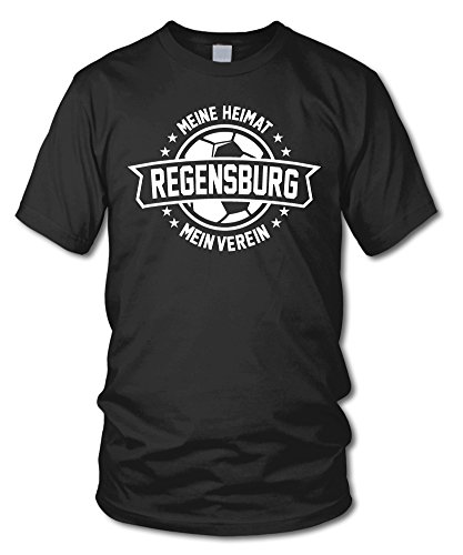 shirtloge - Regensburg - Meine Heimat, Mein Verein - Fan T-Shirt - Schwarz - Größe S von shirtloge