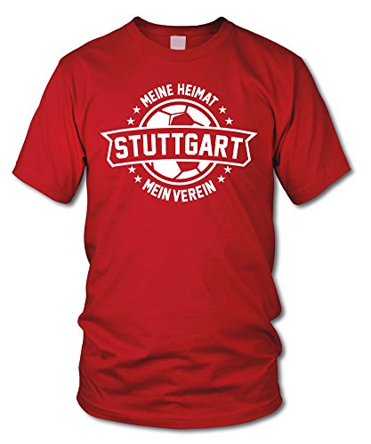 shirtloge - Stuttgart - Meine Heimat, Mein Verein - Fan T-Shirt - Rot - Größe S von shirtloge