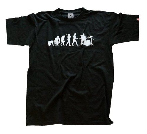 Shirtzshop Erwachsene T-Shirt Original Drummer Schlagzeuger Evolution, Schwarz, L, sshop-evodrum-t Shirtzshop Erwachsene T-Shirt Original Drummer Schlagzeuger Evolution, Schwarz, L, sshop-evodrum-t von shirtzshop