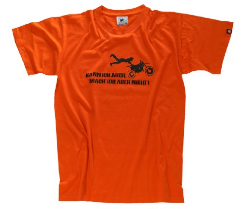 Shirtzshop Erwachsene T-Shirt Original Kann Ich Auch Mach Ich Aber Nicht - Motocross, Orange, L, sshop-kann_motx-t von shirtzshop