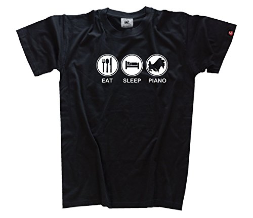 Shirtzshop T-Shirt Eat Sleep Piano Klavier Flügel, Schwarz, XL Shirtzshop T-Shirt Eat Sleep Piano Klavier Flügel, Schwarz, XL von shirtzshop