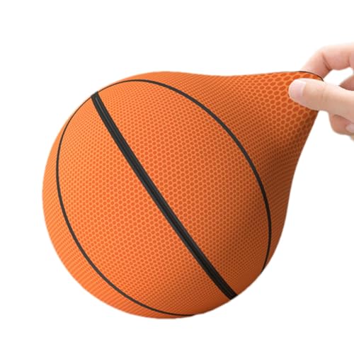 Leiser Basketball, dribbelndes Basketballspielzeug, leiser Dribbelball, hochelastischer Dribbelball mit abnehmbarem Stoffbezug mit Reißverschluss, 7-Zoll-dribbelnder bunter Ball für drinnen und drauße von shjxi