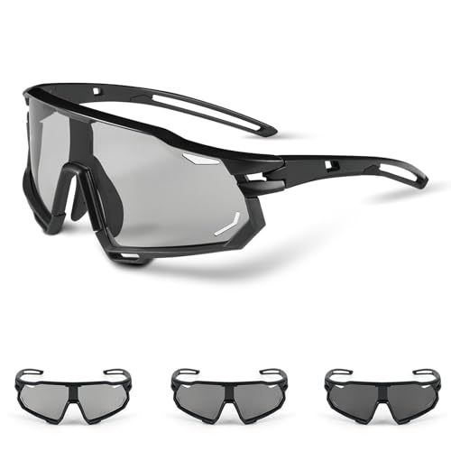 Fahrradbrille Selbsttönend Sonnenbrille Herren Damen UV400 Schutz Sportbrille, Laufbrille Damen Sonnenbrille Photochromatisch für Radfahren E Bike MTB Rennrad Laufen Golf Baseball Angeln Trekking Fahrradbrille Selbsttönend Sonnenbrille Herren Damen UV400 Schutz Sportbrille, Laufbrille Damen Sonnenbrille Photochromatisch für Radfahren E Bike MTB Rennrad Laufen Golf Baseball Angeln Trekking von shockassist