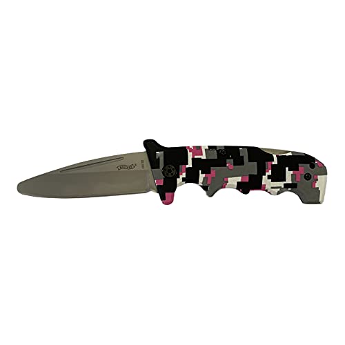 Walther Junior Knife Kindermesser Taschenmesser mit Gürtelholster für Camping Messer, camo - pink von shoot-club24