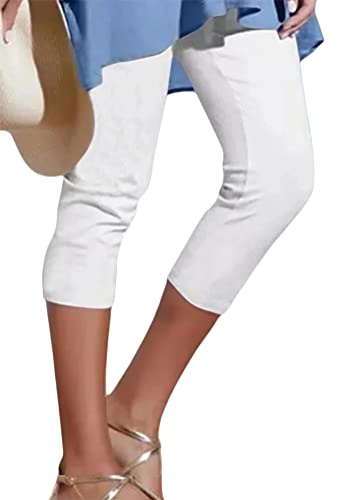 shownicer Damen 3/4 Capri Hose Leggings Große Größe High Waist Frauen Stretch Laufhose Freizeithose Leicht Sommer Dünne Basic Leggins Stoffhose Sommerhose A Weiß L shownicer Damen 3/4 Capri Hose Leggings Große Größe High Waist Frauen Stretch Laufhose Freizeithose Leicht Sommer Dünne Basic Leggins Stoffhose Sommerhose A Weiß L von shownicer