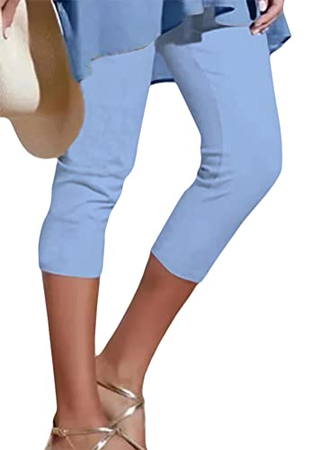 shownicer Damen 3/4 Leggings Große Größe Capri Hose High Waist Frauen Stretch Laufhose Freizeithose Leicht Sommer Dünne Basic Leggins Stoffhose Sommerhose A Blau S shownicer Damen 3/4 Leggings Große Größe Capri Hose High Waist Frauen Stretch Laufhose Freizeithose Leicht Sommer Dünne Basic Leggins Stoffhose Sommerhose A Blau S von shownicer