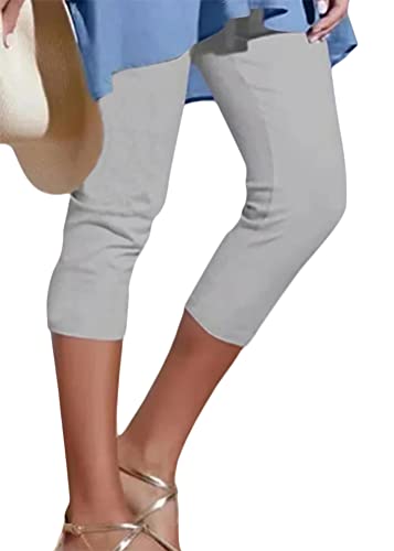 shownicer Damen 3/4 Leggings Große Größe Capri Hose High Waist Frauen Stretch Laufhose Freizeithose Leicht Sommer Dünne Basic Leggins Stoffhose Sommerhose A Grau S shownicer Damen 3/4 Leggings Große Größe Capri Hose High Waist Frauen Stretch Laufhose Freizeithose Leicht Sommer Dünne Basic Leggins Stoffhose Sommerhose A Grau S von shownicer