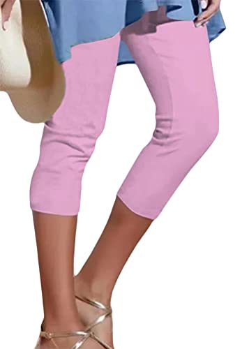 shownicer Damen 3/4 Leggings Große Größe Capri Hose High Waist Frauen Stretch Laufhose Freizeithose Leicht Sommer Dünne Basic Leggins Stoffhose Sommerhose A Rosa XL shownicer Damen 3/4 Leggings Große Größe Capri Hose High Waist Frauen Stretch Laufhose Freizeithose Leicht Sommer Dünne Basic Leggins Stoffhose Sommerhose A Rosa XL von shownicer