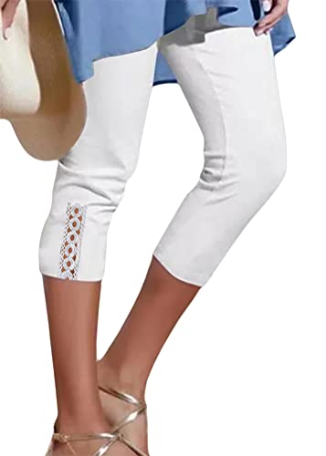 shownicer Damen 3/4 Leggings Große Größe Capri Hose High Waist Frauen Stretch Laufhose Freizeithose Leicht Sommer Dünne Basic Leggins Stoffhose Sommerhose B Weiß L shownicer Damen 3/4 Leggings Große Größe Capri Hose High Waist Frauen Stretch Laufhose Freizeithose Leicht Sommer Dünne Basic Leggins Stoffhose Sommerhose B Weiß L von shownicer