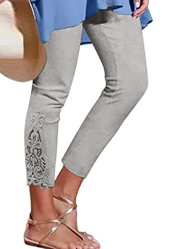 shownicer Damen 3/4 Leggings Große Größe Capri Hose High Waist Frauen Stretch Laufhose Freizeithose Leicht Sommer Dünne Basic Leggins Stoffhose Sommerhose E Grau 3XL shownicer Damen 3/4 Leggings Große Größe Capri Hose High Waist Frauen Stretch Laufhose Freizeithose Leicht Sommer Dünne Basic Leggins Stoffhose Sommerhose E Grau 3XL von shownicer