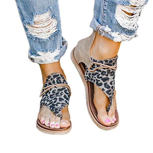 shownicer Damen Sandalen Mode Sommer Leopard Schlange Zebradruck Reißverschluss Strandsandalen Flache Schuhe Round Toe Flip Flops Sommersandalen Leopard 43 EU shownicer Damen Sandalen Mode Sommer Leopard Schlange Zebradruck Reißverschluss Strandsandalen Flache Schuhe Round Toe Flip Flops Sommersandalen Leopard 43 EU von shownicer