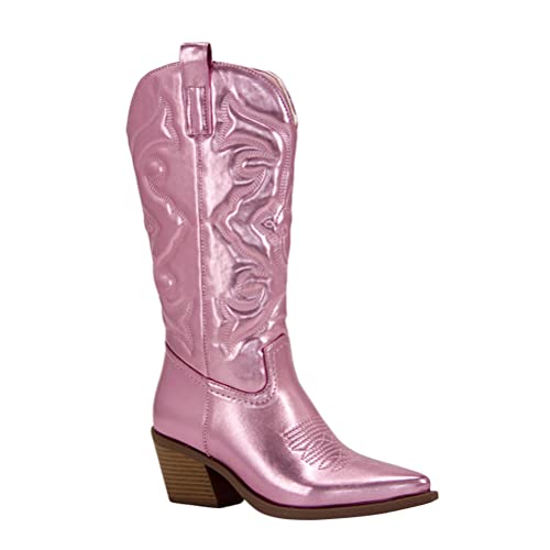 shownicer Damen Stiefeletten Boots Leicht Gefüttert mit Trichterabsatz Stickereien A Rosa 38 EU shownicer Damen Stiefeletten Boots Leicht Gefüttert mit Trichterabsatz Stickereien A Rosa 38 EU von shownicer