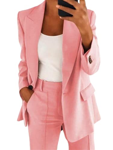 shownicer Hosenanzug Damen Elegant Business Anzug Set Revers Büro Blazer Hose 2-teilig Anzug Zweiteiler Slimfit Festlich Sportlich Streetwear A Rosa M shownicer Hosenanzug Damen Elegant Business Anzug Set Revers Büro Blazer Hose 2-teilig Anzug Zweiteiler Slimfit Festlich Sportlich Streetwear A Rosa M von shownicer