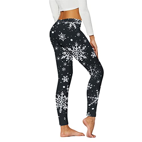 shownicer Leggings Damen Weihnachts Druck Blickdichte Sport Yogahosen Slim Fit Stretch Tights Elastische Weihnachtsdruck Strumpfhosen Freizeithosen Mädchen Knöchelhose Stiefelhose B Weiß 03 L von shownicer