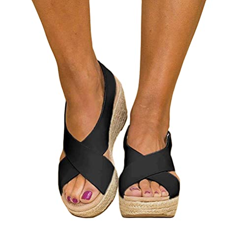 shownicer Plateau Sandalen Damen Espadrilles Casual Keilsandalen Frauen Sommer Faux Leder mit Knöchelriemen Plattform Offene Schuhe Flip Flops Freizeit Sommerschuhe Schwarz 43 EU shownicer Plateau Sandalen Damen Espadrilles Casual Keilsandalen Frauen Sommer Faux Leder mit Knöchelriemen Plattform Offene Schuhe Flip Flops Freizeit Sommerschuhe Schwarz 43 EU von shownicer