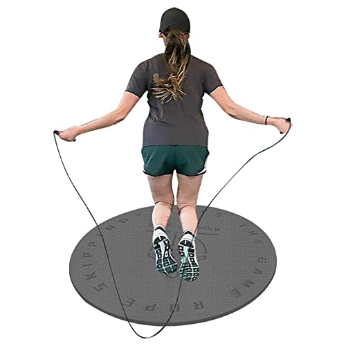 Runde Sprungmatte Sportmatte, Rutschfeste Verdickte Yoga Matten, Jump Rope Mat, Strapazierfähige Springseilmatte, Für Indoor Und Outdoor Sportarten, 60x60cm von shpuuyy