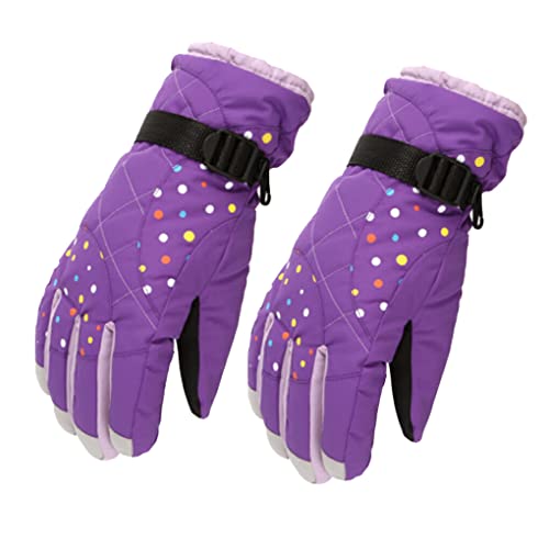 siduytin 1 Paar * Schneehandschuhe verdickte weibliche Fingerabdeckungen Einfache Winterhaltung warm Geschmeidiger gefütterter Handwärmer für den Außenbereich, Violett von siduytin