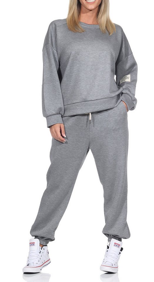 simaranda Jogginganzug Damen Jogginganzug 7065 36-42 Hellgrau, bestehend aus Hose und Oberteil simaranda Jogginganzug Damen Jogginganzug 7065 36-42 Hellgrau, bestehend aus Hose und Oberteil von simaranda