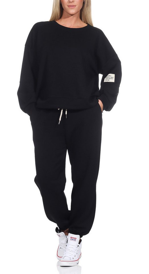 simaranda Jogginganzug Damen Jogginganzug 7065 36-42 Schwarz, bestehend aus Hose und Oberteil simaranda Jogginganzug Damen Jogginganzug 7065 36-42 Schwarz, bestehend aus Hose und Oberteil von simaranda