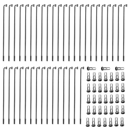 sinzau Fahrrad Speichen, 38 Stück Mountainbike Spoke mit Speichen Nippel, Silber, 258-283 mm von sinzau