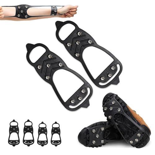 2 Paar Steigeisen, Grödel, Spikes für Schuhe Winter, mit 8 Spikes für Winter Outdoor Sports Spikes Sohle Wandern Spazieren Hiking Walking Winter 2 Paar Steigeisen, Grödel, Spikes für Schuhe Winter, mit 8 Spikes für Winter Outdoor Sports Spikes Sohle Wandern Spazieren Hiking Walking Winter von sizzlepop