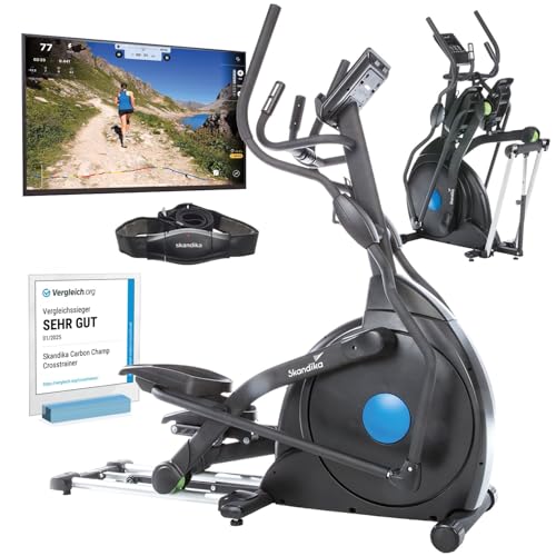 Skandika Crosstrainer CardioCross Carbon Champ Ellipsentrainer mit 24,5kg Schwungmasse, Magnetbremssystem | Multifunktionscomputer, Bluetooth, Tablet-Halterung, Kinomap | bis 150kg Skandika Crosstrainer CardioCross Carbon Champ Ellipsentrainer mit 24,5kg Schwungmasse, Magnetbremssystem | Multifunktionscomputer, Bluetooth, Tablet-Halterung, Kinomap | bis 150kg von Skandika