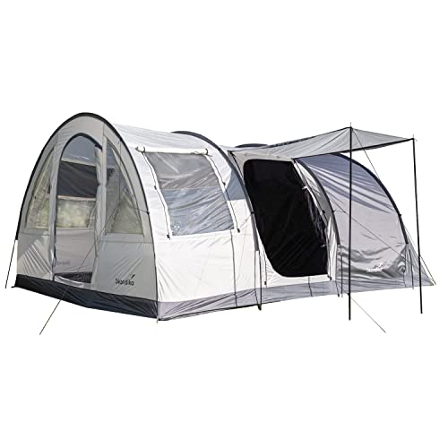 Skandika Tunnelzelt Simo 4 Protect | Familienzelt für 4 Personen mit eingenähtem Zeltboden, wasserdicht, 3000 mm Wassersäule, verdunkelte Schlafkabine, Moskitonetz, 3 Eingänge | Campingzelt Skandika Tunnelzelt Simo 4 Protect | Familienzelt für 4 Personen mit eingenähtem Zeltboden, wasserdicht, 3000 mm Wassersäule, verdunkelte Schlafkabine, Moskitonetz, 3 Eingänge | Campingzelt von Skandika