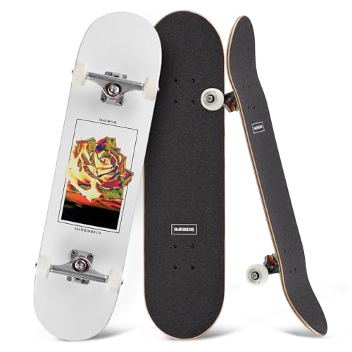 skatedeluxe | Rose - 7.75 x 31.5 | Skateboard Komplettboard | Holz Deck, inkl. Urethan-Rollen, Griptape, Kugellager | Skateboard Kinder ab 8 Jahre & Erwachsene, Komplettes Skateboard Anfänger & Pros von skatedeluxe