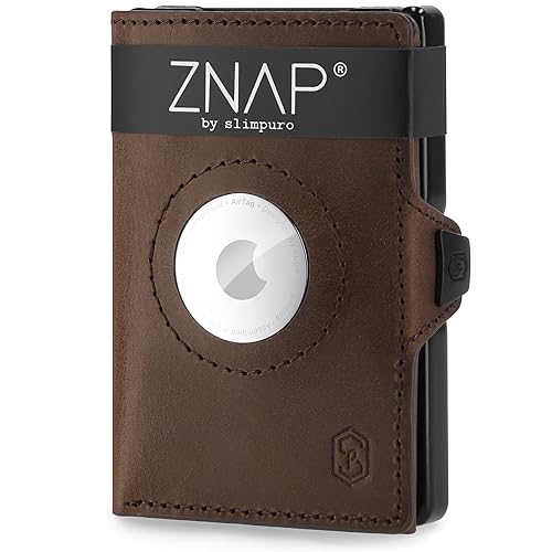 ZNAP Airtag Wallet aus Premium Leder | Kreditkartenetui | Geldbörse Klein | RFID-Blockierung & Slim I Kartenetui, Air Tag Geldbeutel Portemonnaie Herren - 12 Karten - Braun ZNAP Airtag Wallet aus Premium Leder | Kreditkartenetui | Geldbörse Klein | RFID-Blockierung & Slim I Kartenetui, Air Tag Geldbeutel Portemonnaie Herren - 12 Karten - Braun von slimpuro