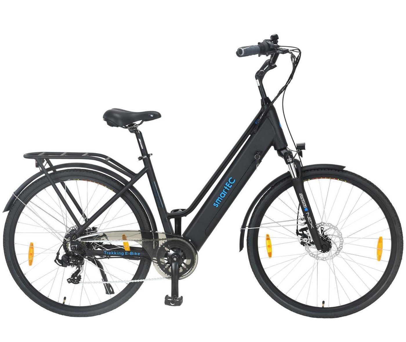 smartEC E-Bike Trekkingrad Trekking Fahrrad Trek-28D Damen 28 Zoll, 7 Gang Shimano Tourney Schaltwerk, Kettenschaltung, Hinterrad-Nabenmotor, 468,00 Wh, (1 Paket, 6 tlg., Akku mit Ladegerät, Akku mit Schlüssel, mit Werkzeug), Unterstützung 25 km/h Scheibenbremse 90km Reichweite Anfahrhilfe StVZO smartEC E-Bike Trekkingrad Trekking Fahrrad Trek-28D Damen 28 Zoll, 7 Gang Shimano Tourney Schaltwerk, Kettenschaltung, Hinterrad-Nabenmotor, 468,00 Wh, (1 Paket, 6 tlg., Akku mit Ladegerät, Akku mit Schlüssel, mit Werkzeug), Unterstützung 25 km/h Scheibenbremse 90km Reichweite Anfahrhilfe StVZO von smartEC