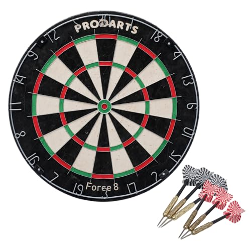 Dartscheibe Steeldart Force 8 – Dart Set Mit Dartzubehör: Dartboard, Steel Dart Pfeile, Dart Flights, Regelheft & Montagesatz Dartscheibe Steeldart Force 8 – Dart Set Mit Dartzubehör: Dartboard, Steel Dart Pfeile, Dart Flights, Regelheft & Montagesatz von smartpeas